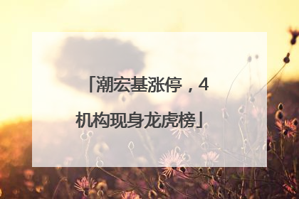 潮宏基涨停，4机构现身龙虎榜