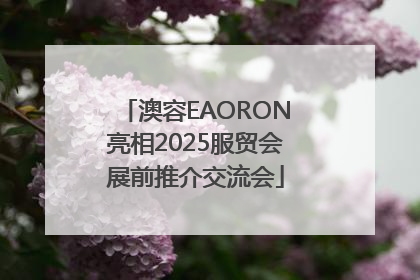 澳容EAORON亮相2025服贸会展前推介交流会