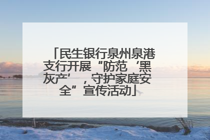 民生银行泉州泉港支行开展“防范‘黑灰产’，守护家庭安全”宣传活动