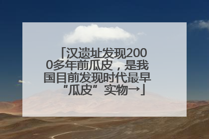 汉遗址发现2000多年前瓜皮，是我国目前发现时代最早“瓜皮”实物→