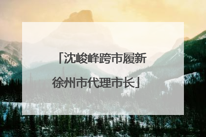 沈峻峰跨市履新徐州市代理市长