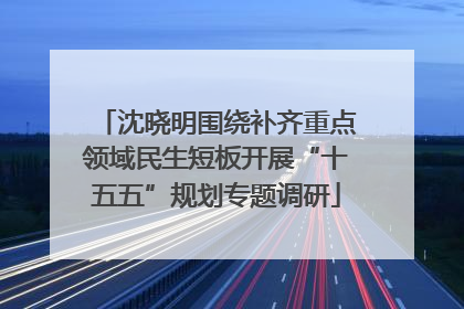 沈晓明围绕补齐重点领域民生短板开展“十五五”规划专题调研