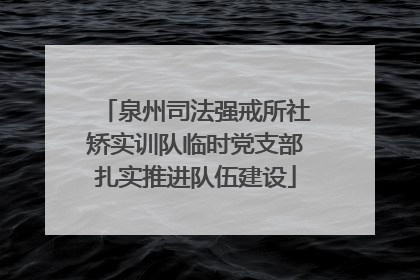 泉州司法强戒所社矫实训队临时党支部扎实推进队伍建设