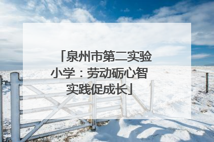 泉州市第二实验小学：劳动砺心智实践促成长
