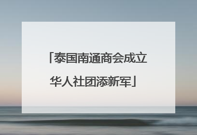 泰国南通商会成立 华人社团添新军