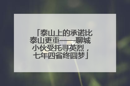 泰山上的承诺比泰山更重——聊城小伙受托寻英烈，七年四省终圆梦