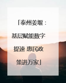 泰州姜堰：基层赋能数字提速 惠民政策进万家