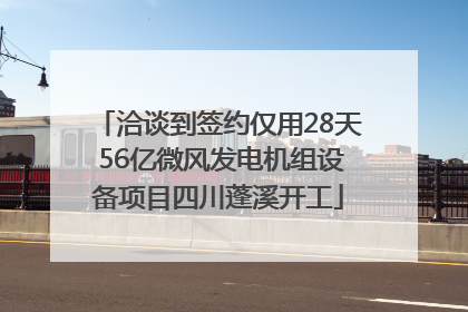 洽谈到签约仅用28天 56亿微风发电机组设备项目四川蓬溪开工