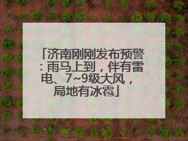 济南刚刚发布预警：雨马上到，伴有雷电、7~9级大风，局地有冰雹