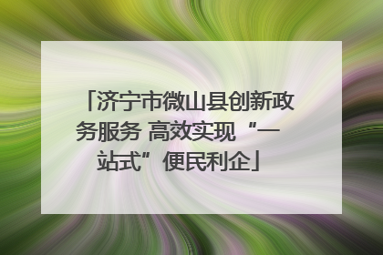 济宁市微山县创新政务服务 高效实现“一站式”便民利企