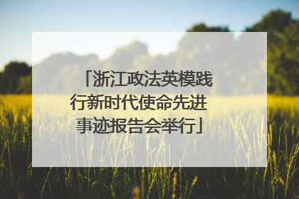浙江政法英模践行新时代使命先进事迹报告会举行