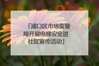 浦口区市场监管局开展电梯安全进社区宣传活动