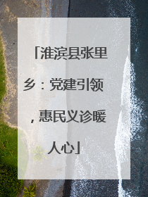 淮滨县张里乡：党建引领，惠民义诊暖人心