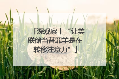 深观察丨“让美联储当替罪羊是在转移注意力”