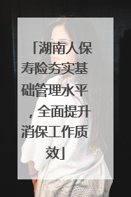 湖南人保寿险夯实基础管理水平，全面提升消保工作质效