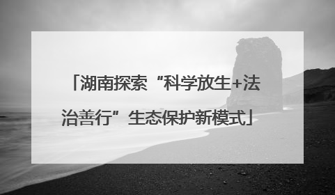 湖南探索“科学放生+法治善行”生态保护新模式