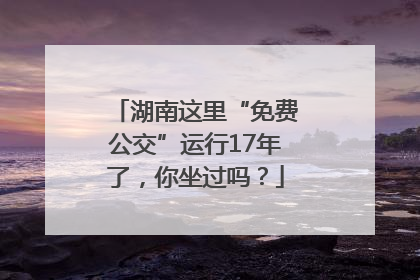 湖南这里“免费公交”运行17年了，你坐过吗？