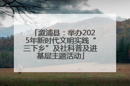 溆浦县：举办2025年新时代文明实践“三下乡”及社科普及进基层主题活动