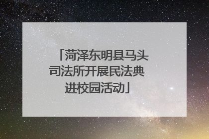 菏泽东明县马头司法所开展民法典进校园活动
