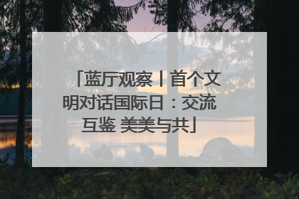 蓝厅观察丨首个文明对话国际日：交流互鉴 美美与共
