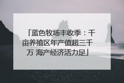 蓝色牧场丰收季：千亩养殖区年产值超三千万 海产经济活力足