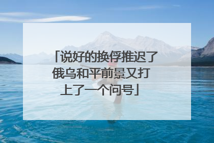 说好的换俘推迟了 俄乌和平前景又打上了一个问号