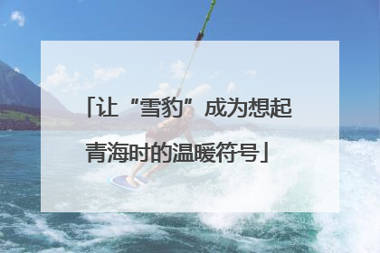 让“雪豹”成为想起青海时的温暖符号