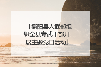 衡阳县人武部组织全县专武干部开展主题党日活动