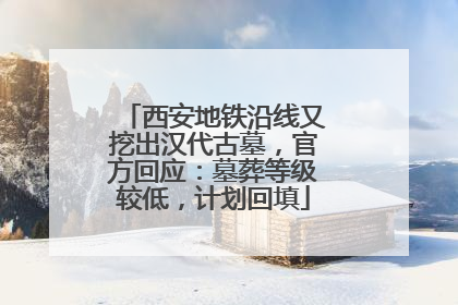 西安地铁沿线又挖出汉代古墓，官方回应：墓葬等级较低，计划回填