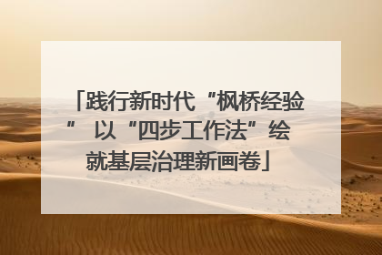 践行新时代“枫桥经验” 以“四步工作法”绘就基层治理新画卷
