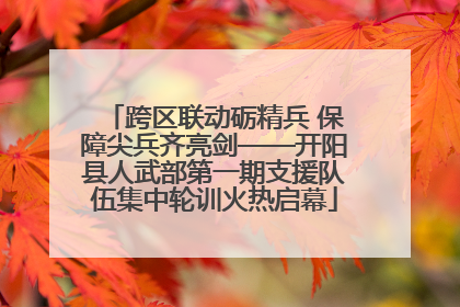 跨区联动砺精兵 保障尖兵齐亮剑——开阳县人武部第一期支援队伍集中轮训火热启幕