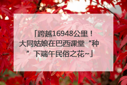 跨越16948公里！大同姑娘在巴西课堂“种”下端午民俗之花~