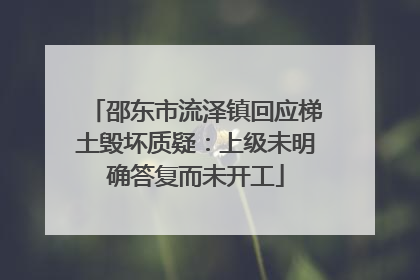 邵东市流泽镇回应梯土毁坏质疑：上级未明确答复而未开工