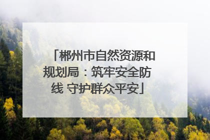 郴州市自然资源和规划局：筑牢安全防线 守护群众平安