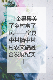 金果果美了乡村富了民——宁县中村镇中村村农文旅融合发展纪实