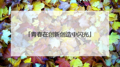 青春在创新创造中闪光