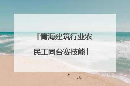 青海建筑行业农民工同台赛技能