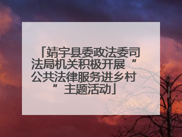 靖宇县委政法委司法局机关积极开展“公共法律服务进乡村”主题活动
