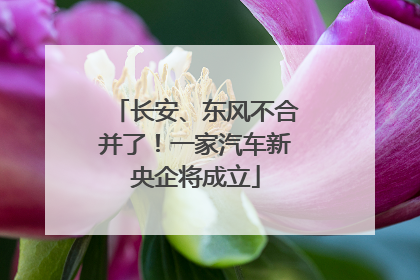 长安、东风不合并了！一家汽车新央企将成立