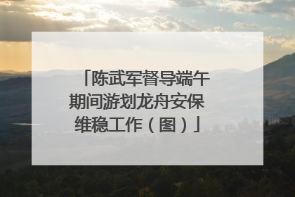 陈武军督导端午期间游划龙舟安保维稳工作（图）
