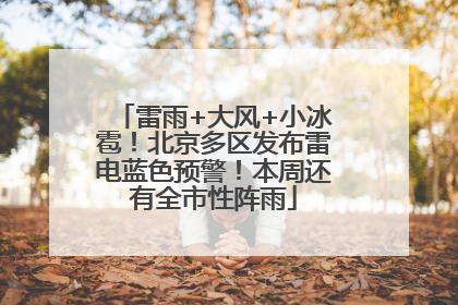 雷雨+大风+小冰雹！北京多区发布雷电蓝色预警！本周还有全市性阵雨