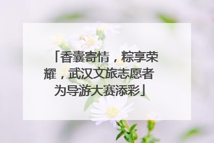 香囊寄情，粽享荣耀，武汉文旅志愿者为导游大赛添彩