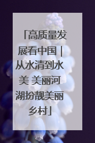 高质量发展看中国｜从水清到水美 美丽河湖扮靓美丽乡村