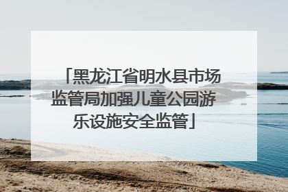 黑龙江省明水县市场监管局加强儿童公园游乐设施安全监管