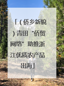 （侨乡新貌）青田“侨贸网络”助推浙江优质农产品出海