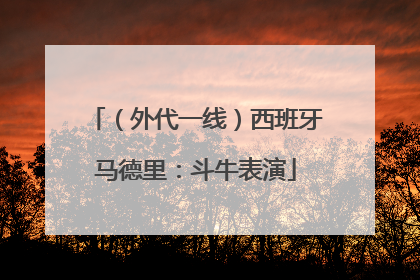（外代一线）西班牙马德里：斗牛表演