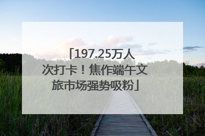 197.25万人次打卡！焦作端午文旅市场强势吸粉