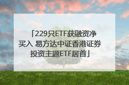 229只ETF获融资净买入 易方达中证香港证券投资主题ETF居首