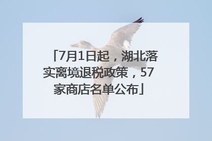 7月1日起，湖北落实离境退税政策，57家商店名单公布
