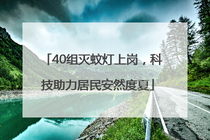 40组灭蚊灯上岗，科技助力居民安然度夏